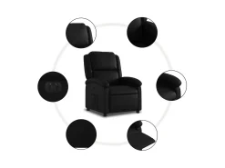 Poltrona| Poltrona Confortável | Poltrona reclinável elétrica couro artificial SHL393404 Preto
