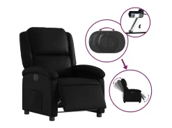 Poltrona| Poltrona Confortável | Poltrona reclinável elétrica couro artificial SHL393404 Preto