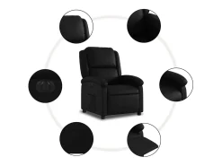 Poltrona| Poltrona Confortável | Poltrona reclinável elétrica couro artificial SHL393404 Preto