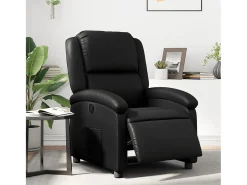 Poltrona| Poltrona Confortável | Poltrona reclinável elétrica couro artificial SHL393404 Preto