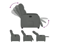 Poltrona| Poltrona Confortável | Poltrona reclinável elétrica tecido cinzento-escuro SHL816544 Cinza antracite