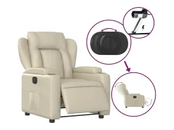 Poltrona Confortável | Poltrona reclinável elétrica couro artificial cor SHL50830^ Poltrona