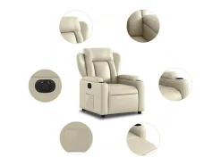 Poltrona Confortável | Poltrona reclinável elétrica couro artificial cor SHL50830^ Poltrona