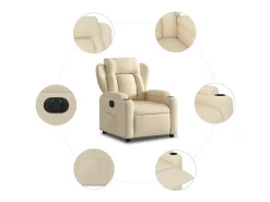 Poltrona| Poltrona Confortável | Poltrona reclinável elétrica tecido cor SHL44675 Creme