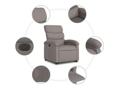 Outlet Poltrona Confortável | Poltrona reclinável elevatória elétrica cinza-acastanhado SHL958174 Taupe