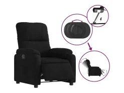 Best Poltrona Confortável | Poltrona reclinável elétrica tecido de microfibra SHL284169 Preto