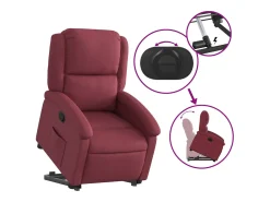 New Poltrona Confortável | Poltrona reclinável elevatória tecido tinto SHL688330 Vermelho
