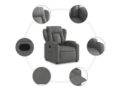 Clearance Poltrona Confortável | Poltrona reclinável em tecido cinza escuro SHL269246 Cinza antracite