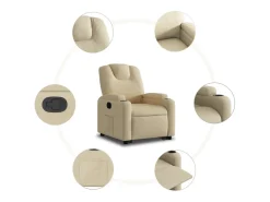 Poltrona| Poltrona Confortável | Poltrona reclinável elevatória tecido cor SHL190609 Creme