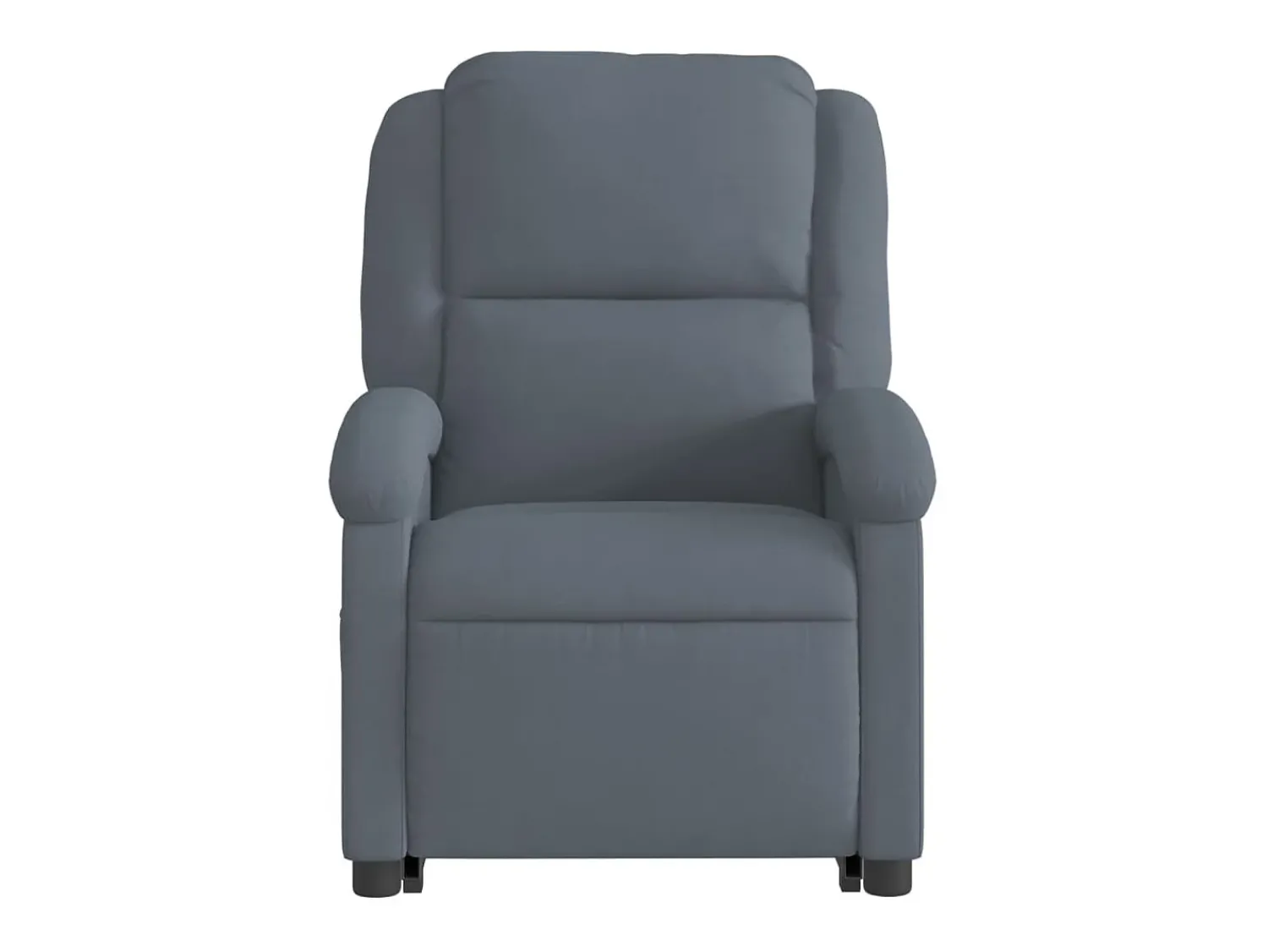 Clearance Poltrona Confortável | Poltrona reclinável elevatória veludo cinzento-escuro SHL137777 Cinza antracite