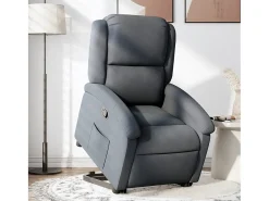 Clearance Poltrona Confortável | Poltrona reclinável elevatória veludo cinzento-escuro SHL137777 Cinza antracite