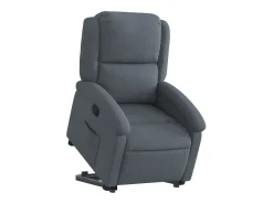 Clearance Poltrona Confortável | Poltrona reclinável elevatória veludo cinzento-escuro SHL137777 Cinza antracite