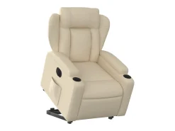 Poltrona* Poltrona Confortável | Poltrona reclinável elevatória elétrica tecido cor SHL627991 Creme