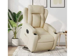 Poltrona* Poltrona Confortável | Poltrona reclinável elevatória elétrica tecido cor SHL627991 Creme