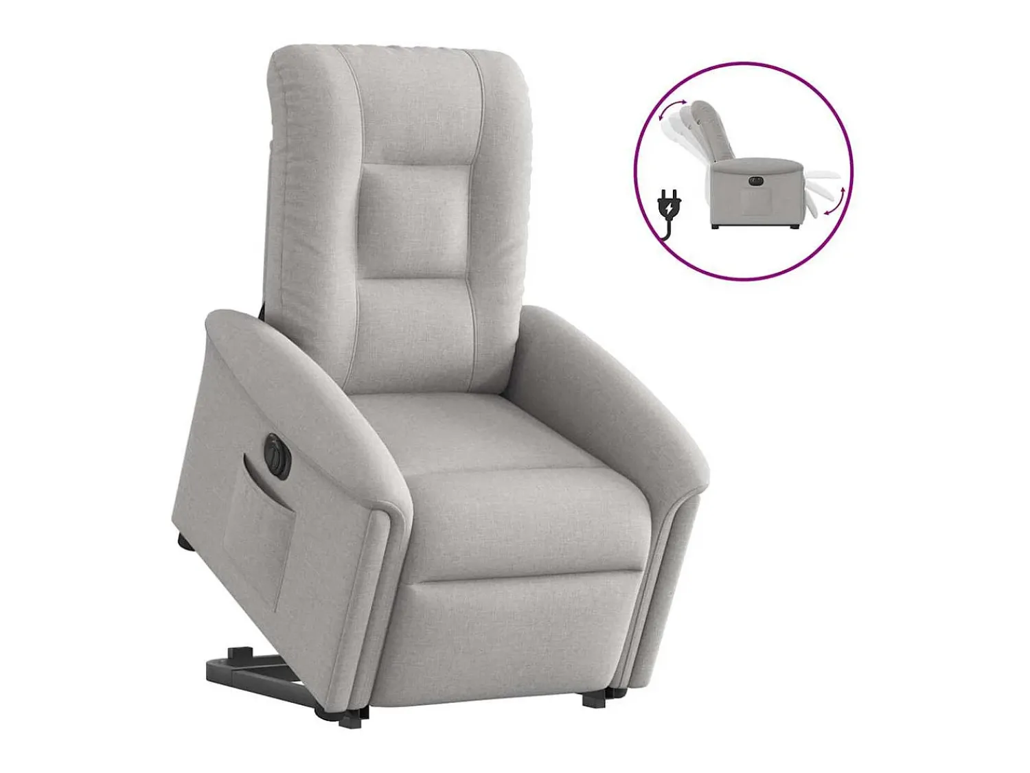 Poltrona* Poltrona Confortável | Poltrona reclinável elevatória elétrica tecido -nublado SHL611386 Cinzento