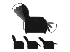 Online Poltrona Confortável | Poltrona reclinável elevatória couro artificial SHL491842 Preto