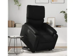 Online Poltrona Confortável | Poltrona reclinável elevatória couro artificial SHL491842 Preto