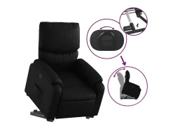 Online Poltrona Confortável | Poltrona reclinável elevatória couro artificial SHL491842 Preto
