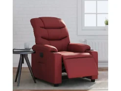 Online Poltrona Confortável | Poltrona reclinável elétrica couro artificial tinto SHL568440 Vermelho