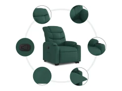 Poltrona* Poltrona Confortável | Poltrona reclinável elevatória tecido verde-escuro SHL605551 Verde pinho