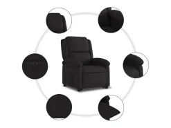 Poltrona| Poltrona Confortável | Poltrona reclinável elevatória elétrica tecido SHL360050 Preto