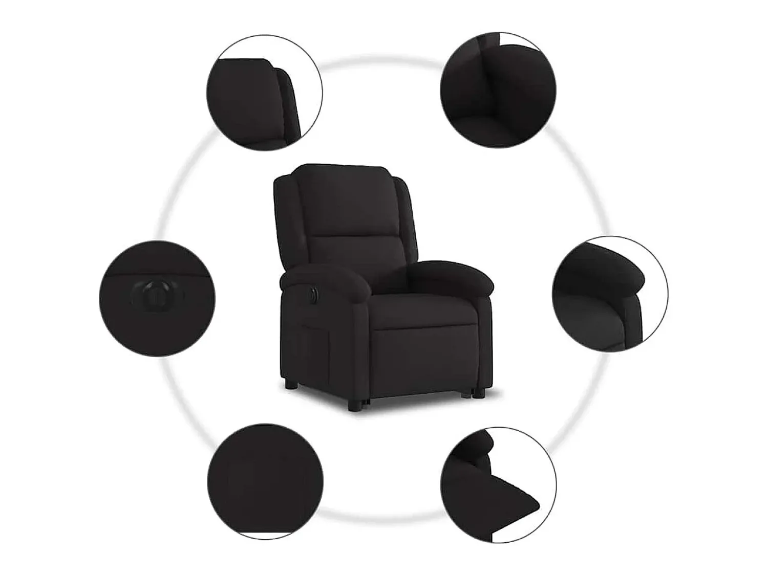 Poltrona| Poltrona Confortável | Poltrona reclinável elevatória elétrica tecido SHL360050 Preto