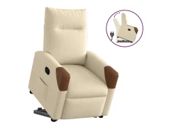 Poltrona* Poltrona Confortável | Poltrona reclinável elevatória tecido cor SHL274845 Creme