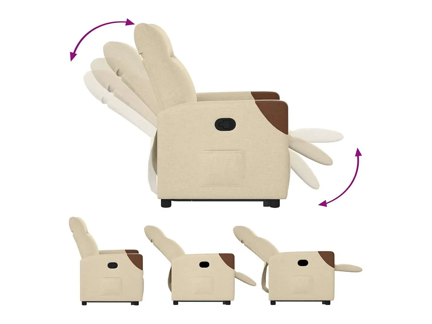 Poltrona* Poltrona Confortável | Poltrona reclinável elevatória tecido cor SHL274845 Creme