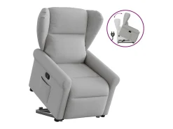 Poltrona Confortável | Poltrona reclinável elevatória tecido -nublado SHL982689 Cinzento