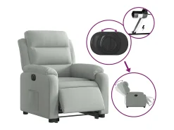 Poltrona* Poltrona Confortável | Poltrona reclinável elevatória elétrica veludo -claro SHL590608 Cinzento