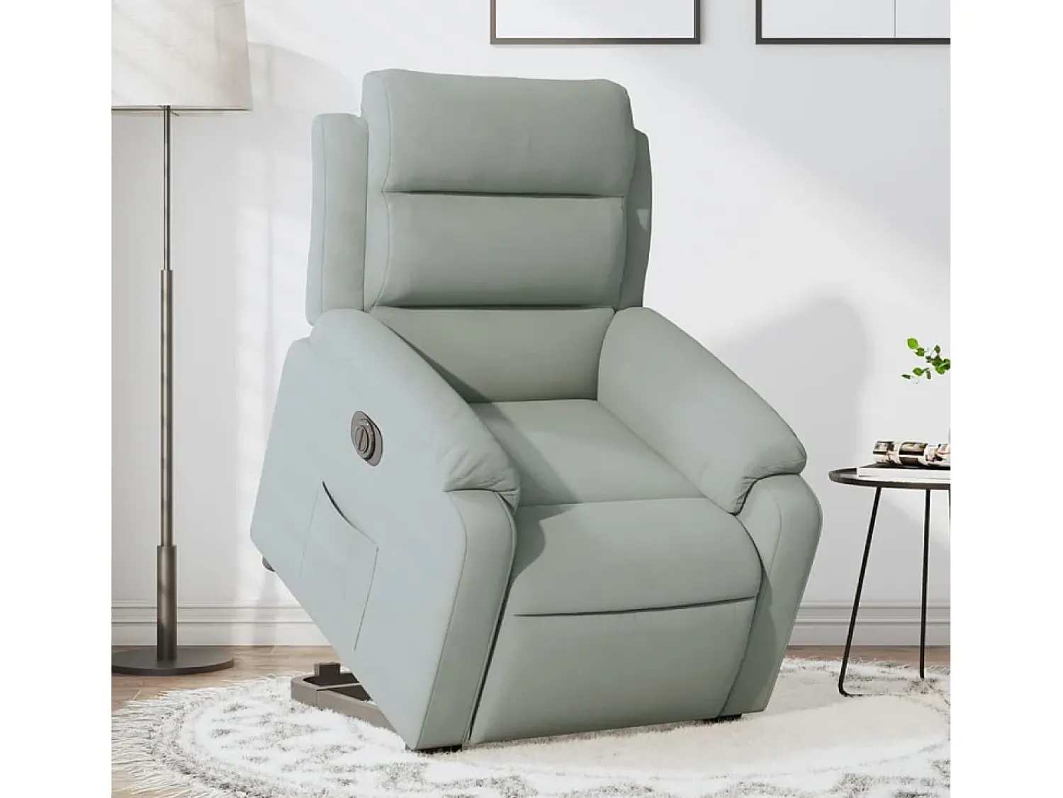 Poltrona* Poltrona Confortável | Poltrona reclinável elevatória elétrica veludo -claro SHL590608 Cinzento
