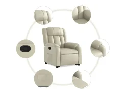Poltrona Confortável | Poltrona reclinável elevatória couro artificial cor SHL570320^ Poltrona