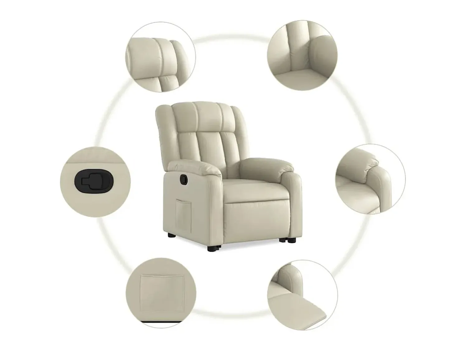 Poltrona Confortável | Poltrona reclinável elevatória couro artificial cor SHL570320^ Poltrona