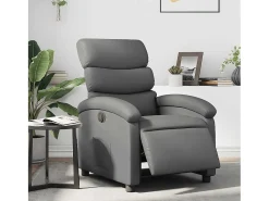 Poltrona* Poltrona Confortável | Poltrona reclinável elétrica couro artificial SHL500092 Cinzento