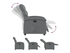 Poltrona* Poltrona Confortável | Poltrona reclinável elétrica couro artificial SHL500092 Cinzento