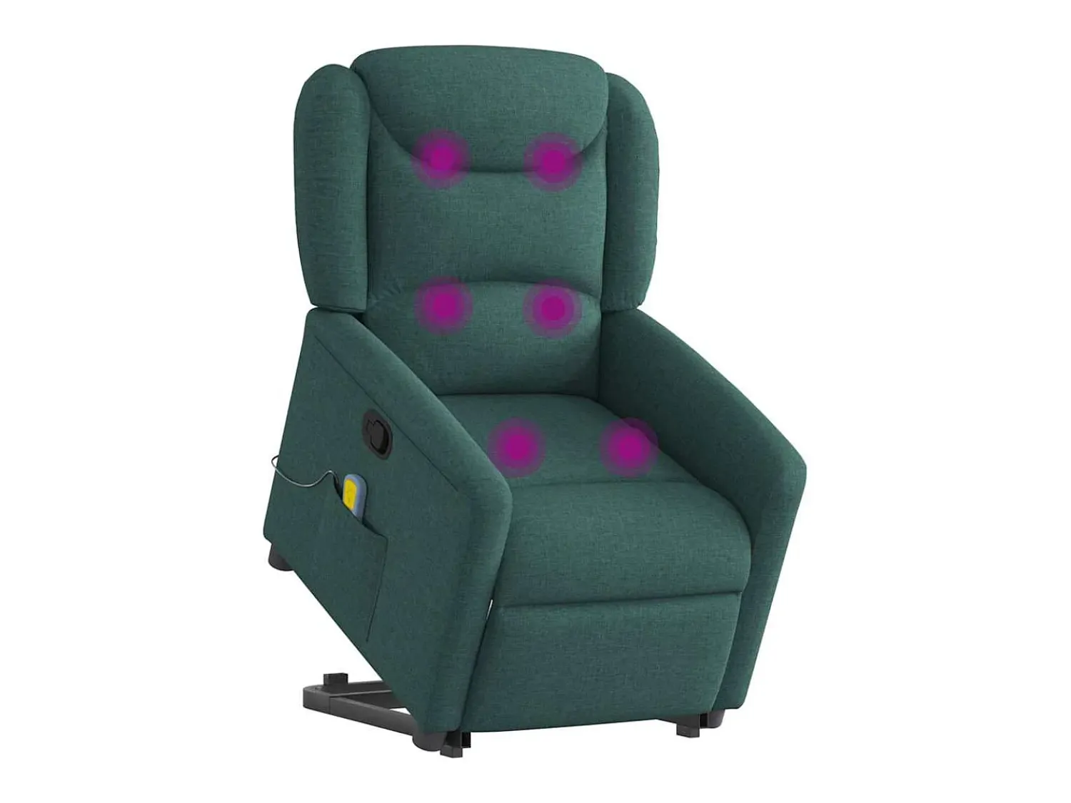 Poltrona Confortável | Poltrona reclinável elevatória de massagens tecido verde-escuro SHL133961^ Poltrona