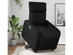 Online Poltrona Confortável | Poltrona reclinável elevatória elétrica couro artificial SHL900780 Preto
