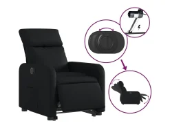 Online Poltrona Confortável | Poltrona reclinável elevatória elétrica couro artificial SHL900780 Preto