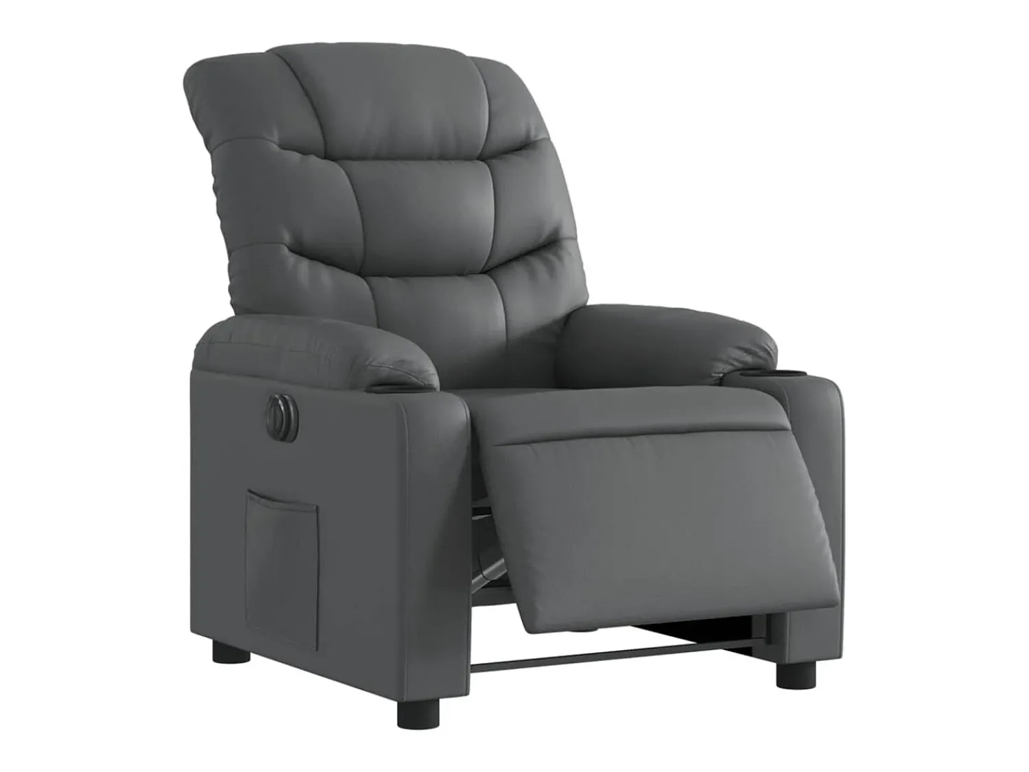 Poltrona* Poltrona Confortável | Poltrona reclinável elétrica couro artificial SHL789794 Cinzento