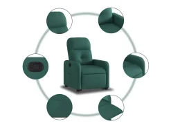 Poltrona| Poltrona Confortável | Poltrona reclinável elevatória tecido verde-escuro SHL940860 Verde pinho