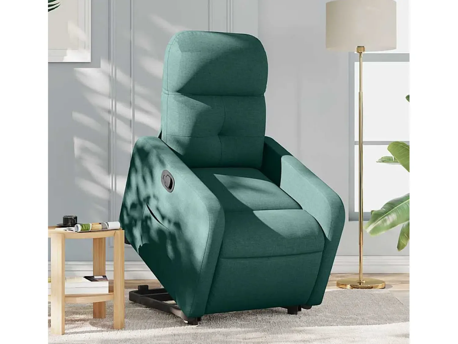 Poltrona| Poltrona Confortável | Poltrona reclinável elevatória tecido verde-escuro SHL940860 Verde pinho