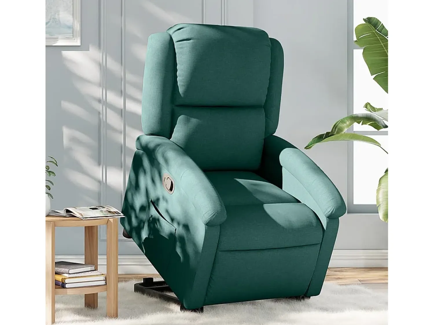 Poltrona| Poltrona Confortável | Poltrona reclinável elevatória tecido verde-escuro SHL828672 Verde pinho