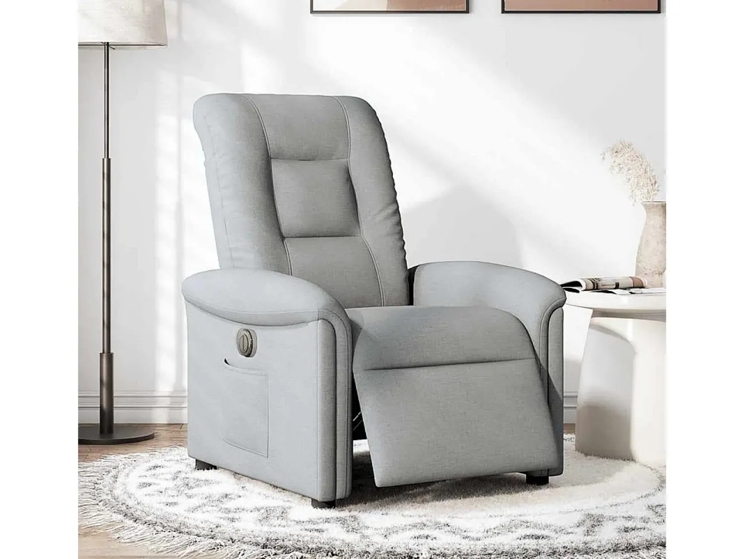 Clearance Poltrona Confortável | Poltrona reclinável elétrica tecido -claro SHL606006 Cinzento