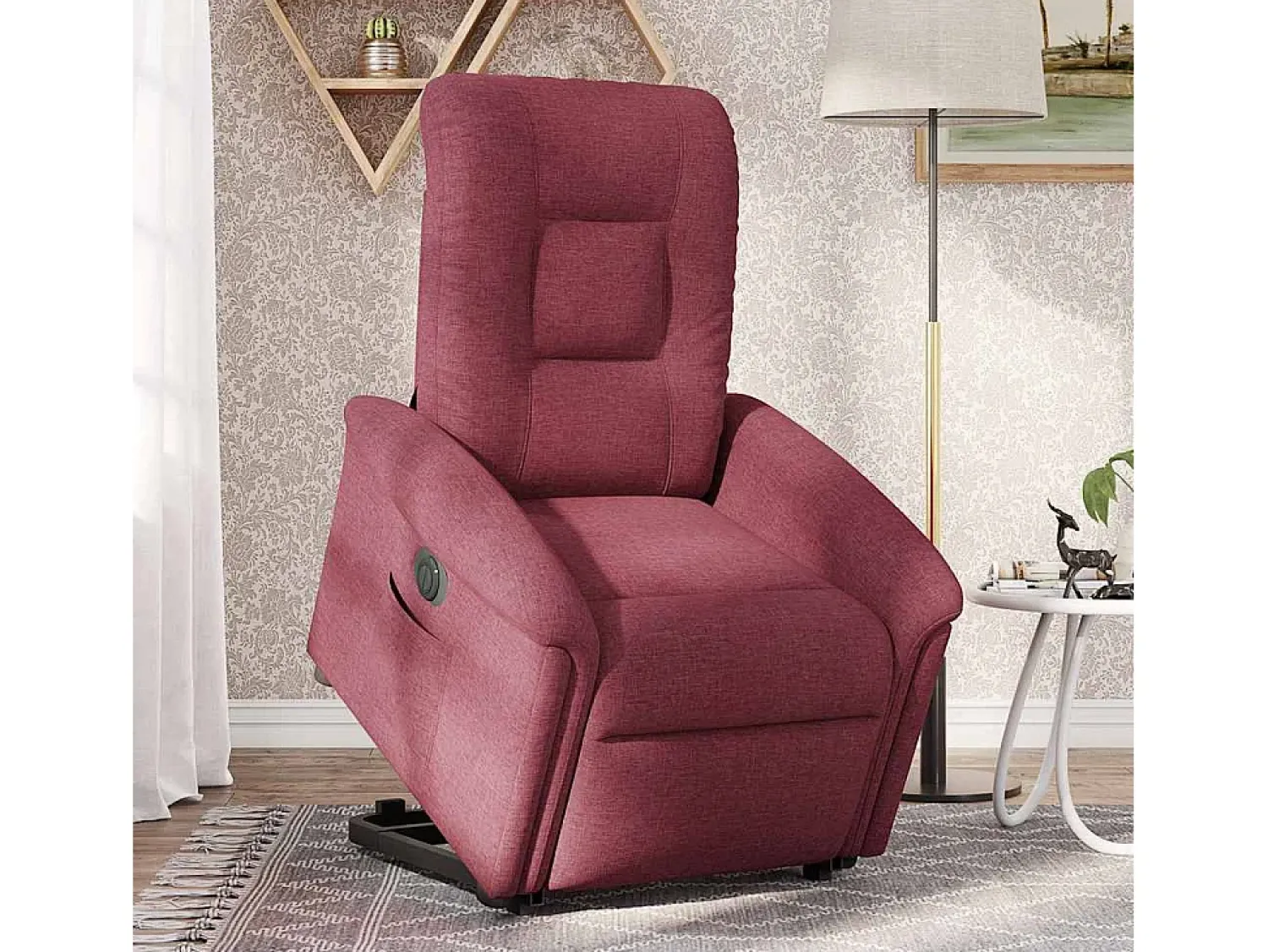 Poltrona* Poltrona Confortável | Poltrona reclinável elevatória elétrica tecido -tinto SHL702008 Vermelho