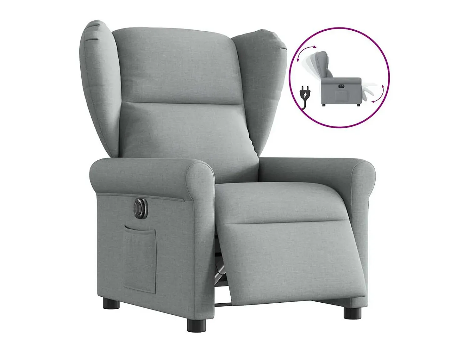Poltrona* Poltrona Confortável | Poltrona reclinável elétrica tecido -claro SHL977808 Cinzento