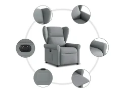 Poltrona* Poltrona Confortável | Poltrona reclinável elétrica tecido -claro SHL977808 Cinzento