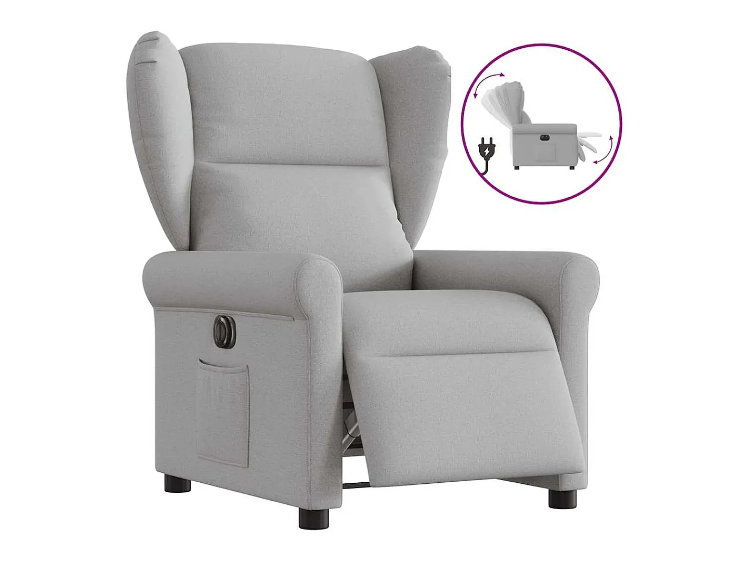 Poltrona| Poltrona Confortável | Poltrona reclinável elétrica tecido -nublado SHL342605 Cinzento