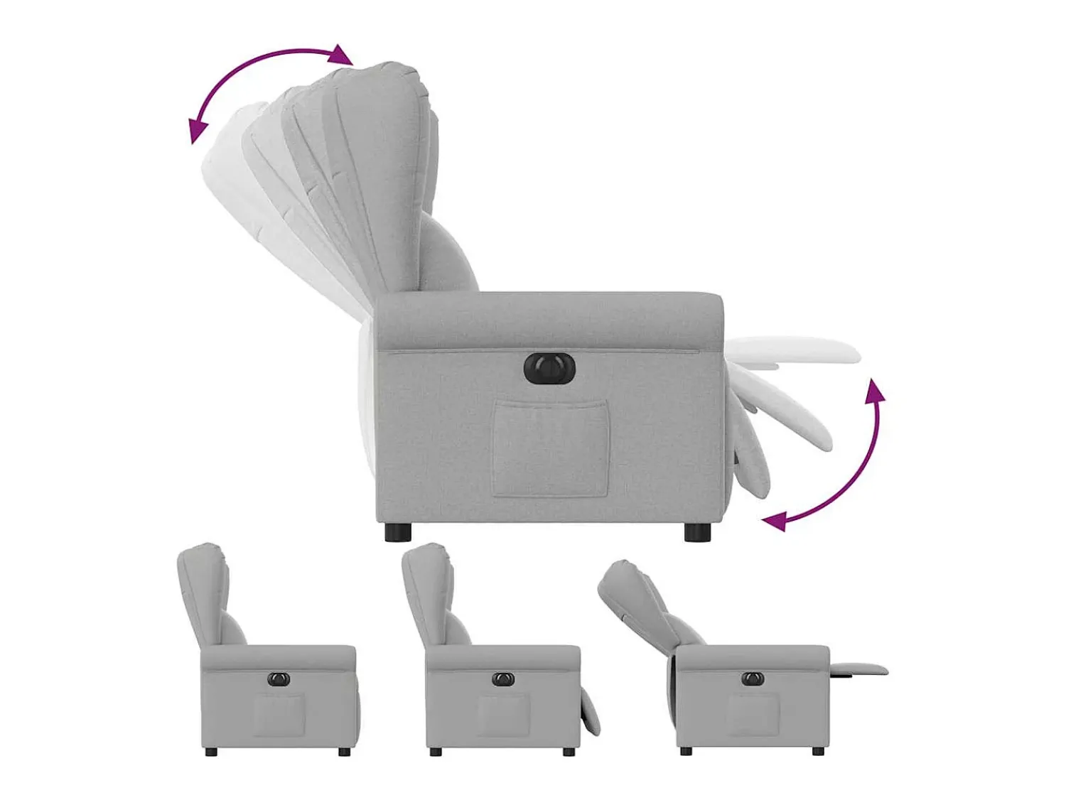 Poltrona| Poltrona Confortável | Poltrona reclinável elétrica tecido -nublado SHL342605 Cinzento