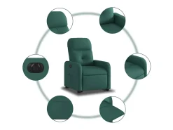 Poltrona| Poltrona Confortável | Poltrona reclinável elevatória elétrica tecido verde-escuro SHL425744 Verde pinho