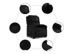 Hot Poltrona Confortável | Poltrona reclinável elevatória couro artificial SHL927665 Preto